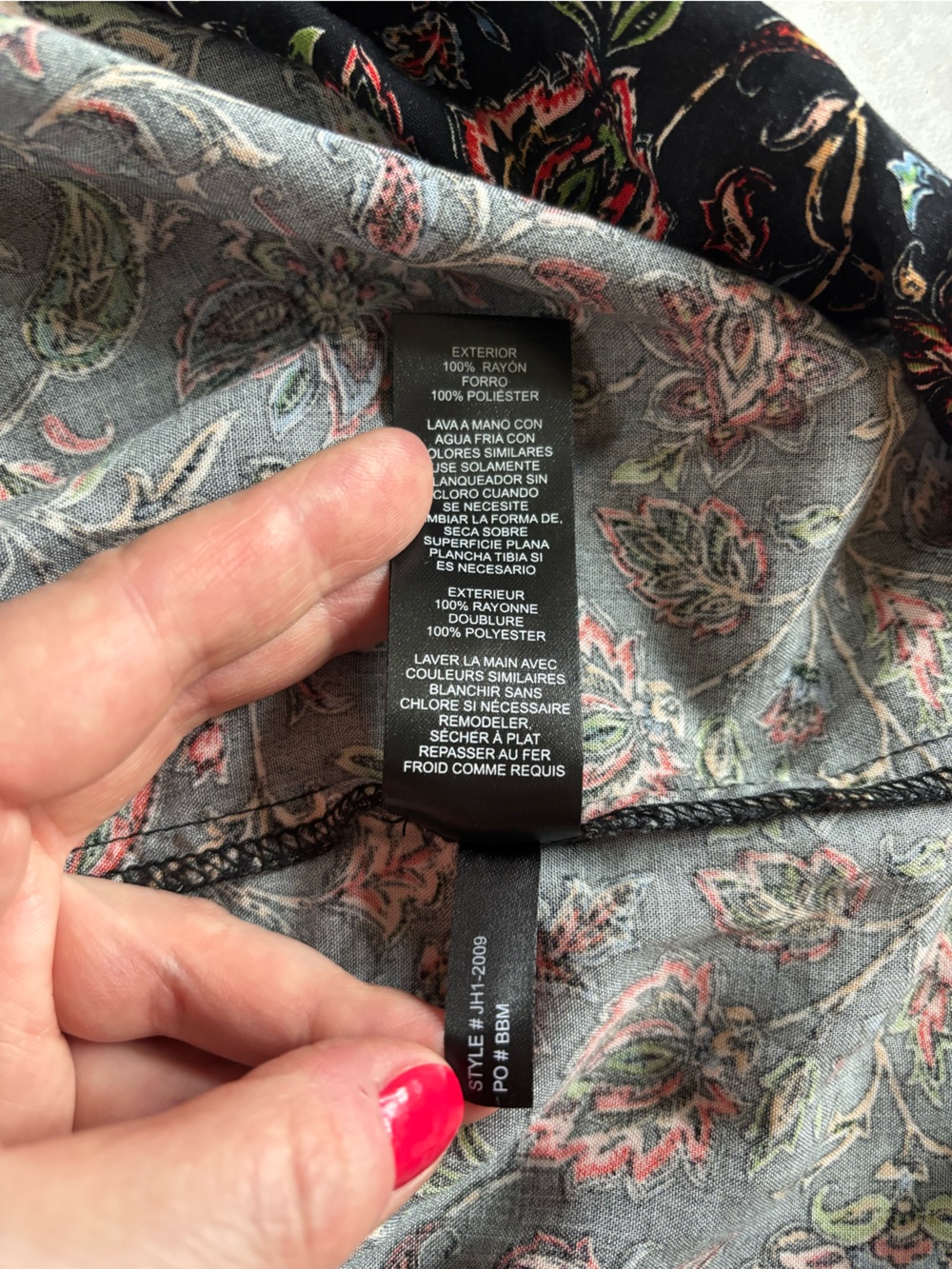Jessica Howard Paisley Tiered Floral Maxi Dress Long Sleeve Black Boho Size 12/L - Picture 10 of 13